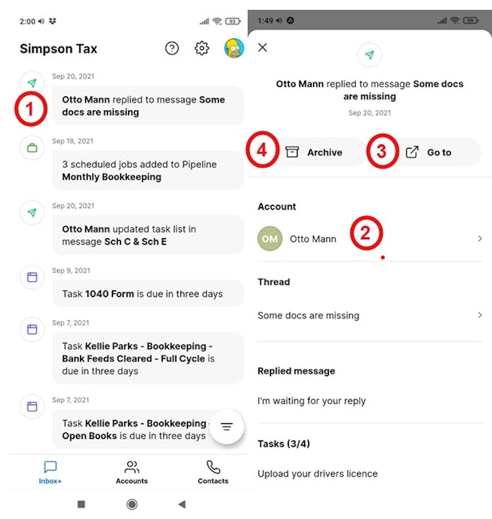 Mobile App: Inbox+ Notifications
