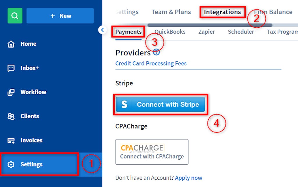 Stripe y CPACharge (Básico): Conectar, desconectar