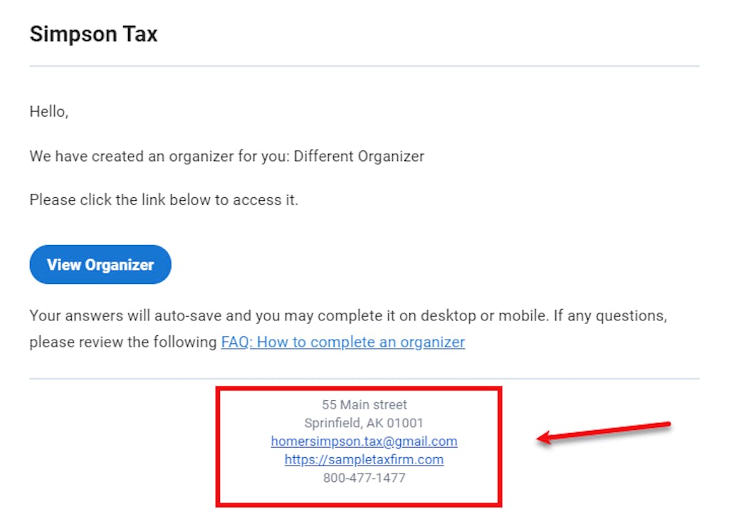 Impostazioni (avanzate): imposta il tuo TaxDome -E-mail generate