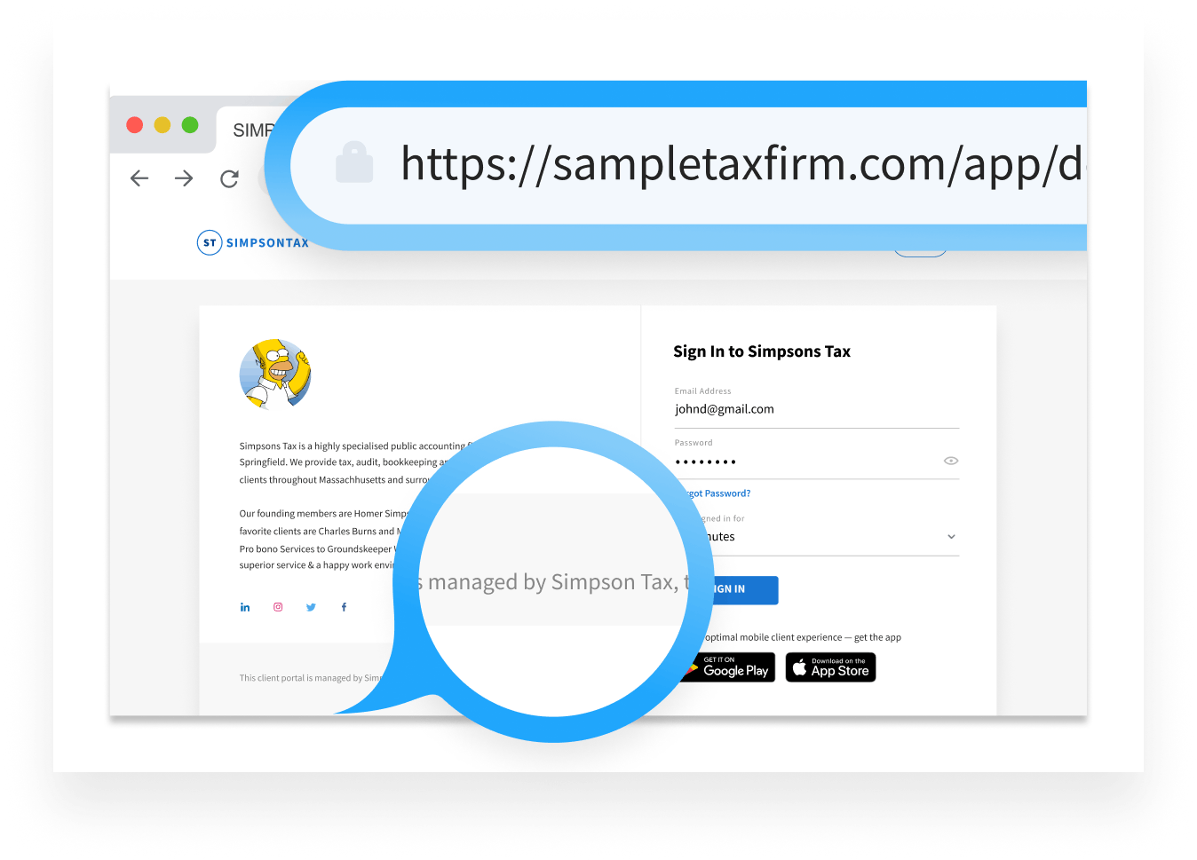 Client portal software for accountants for an impeccable client