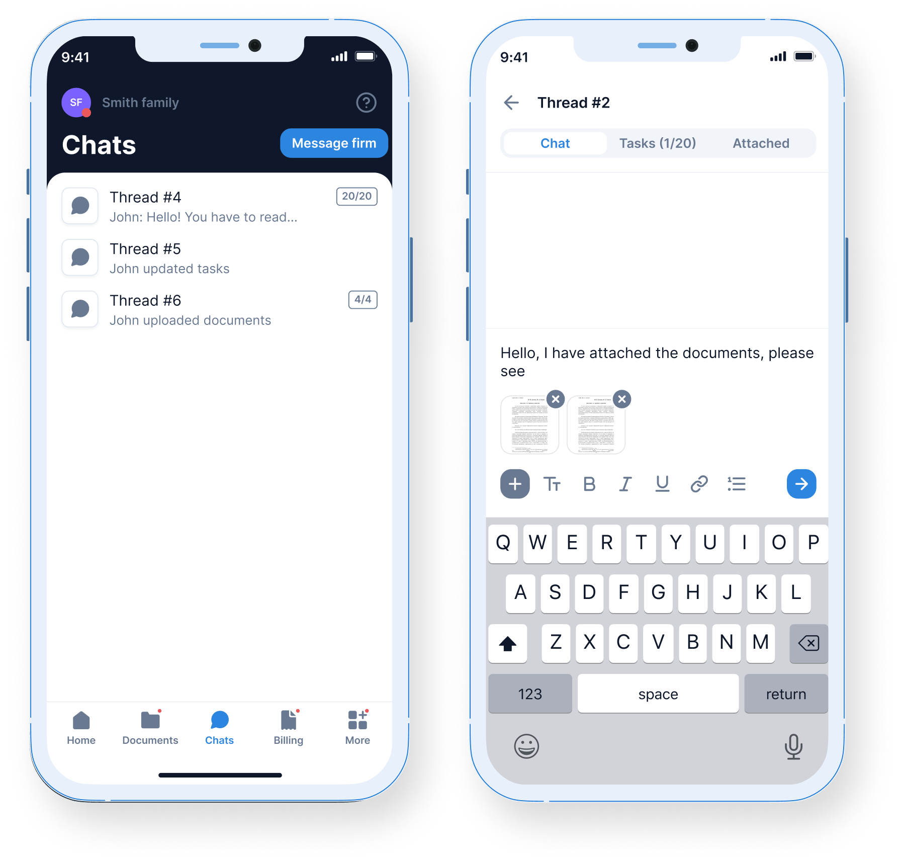 What clients can do using the app