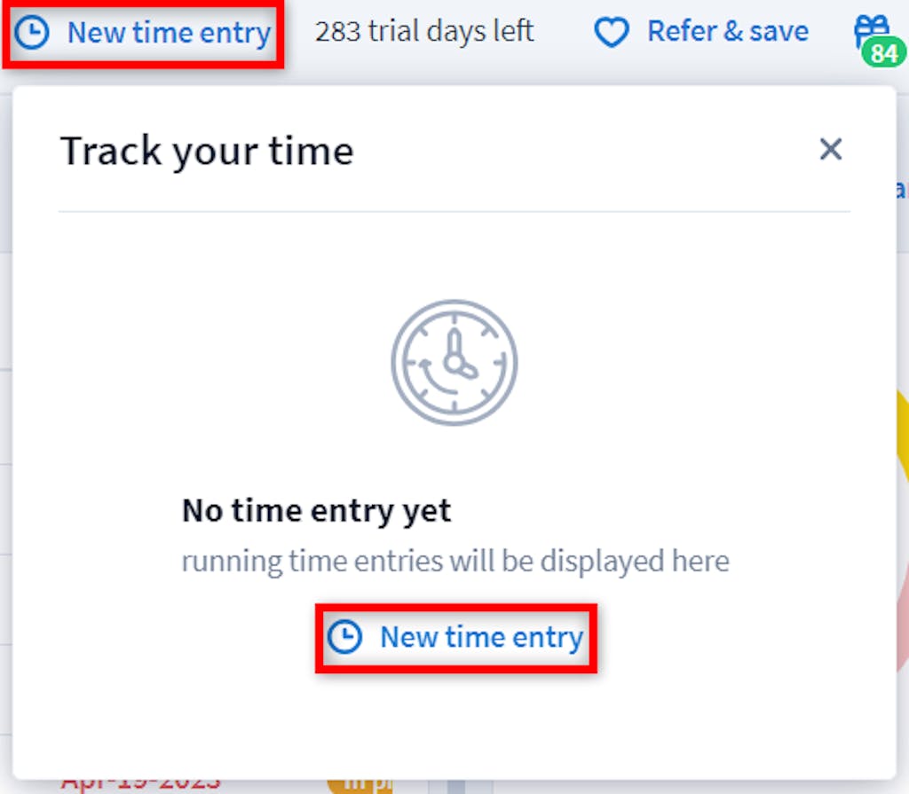Time Entry (Basic): Add in real-time or retroactively