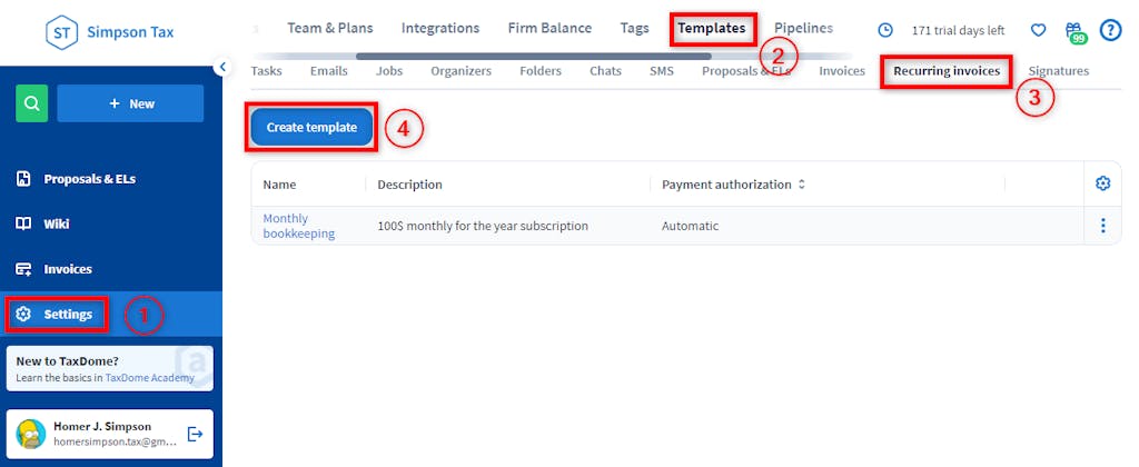 Recurring invoices (Basic): Create & apply templates
