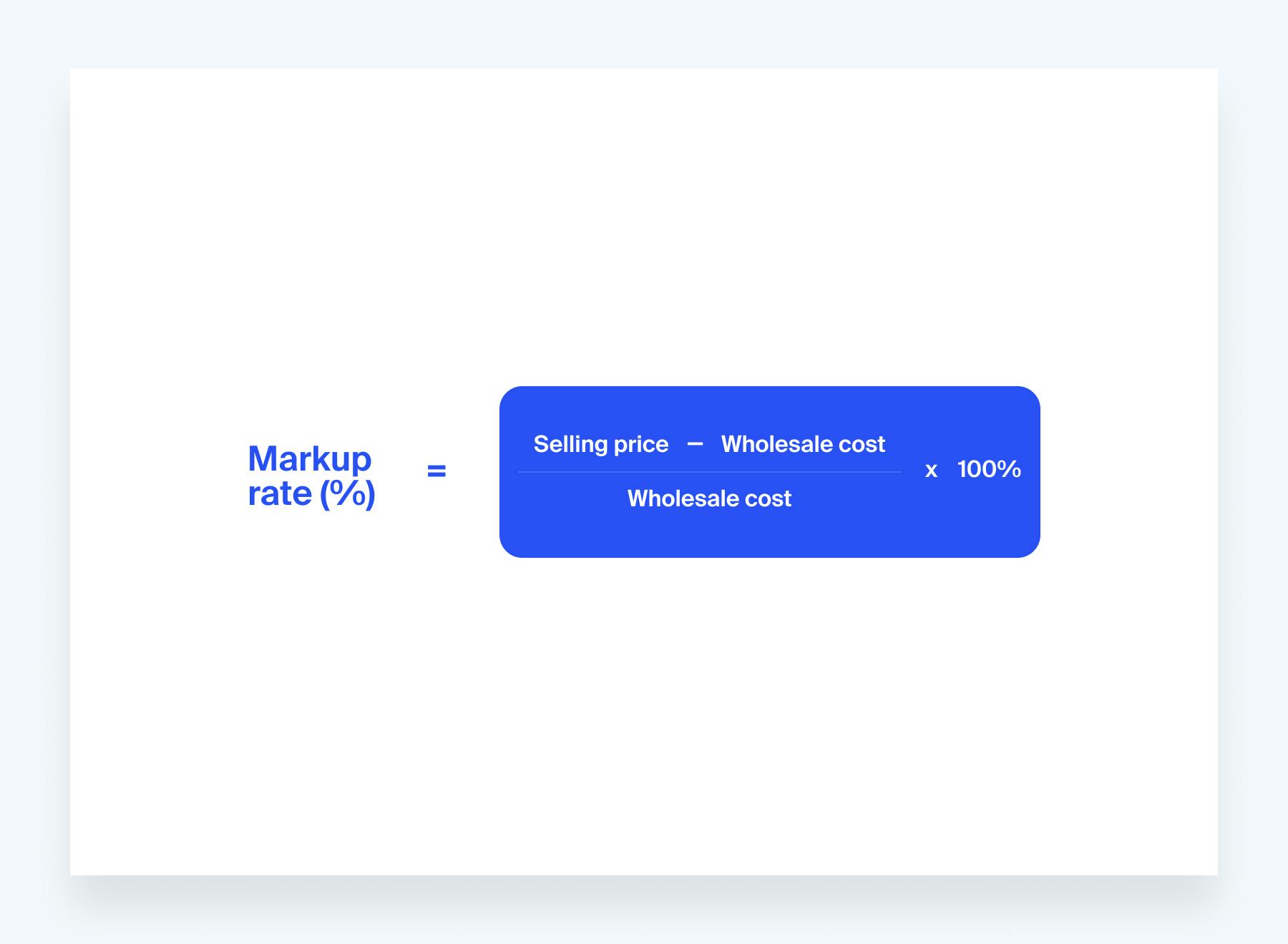 Formula to calculate markup rate